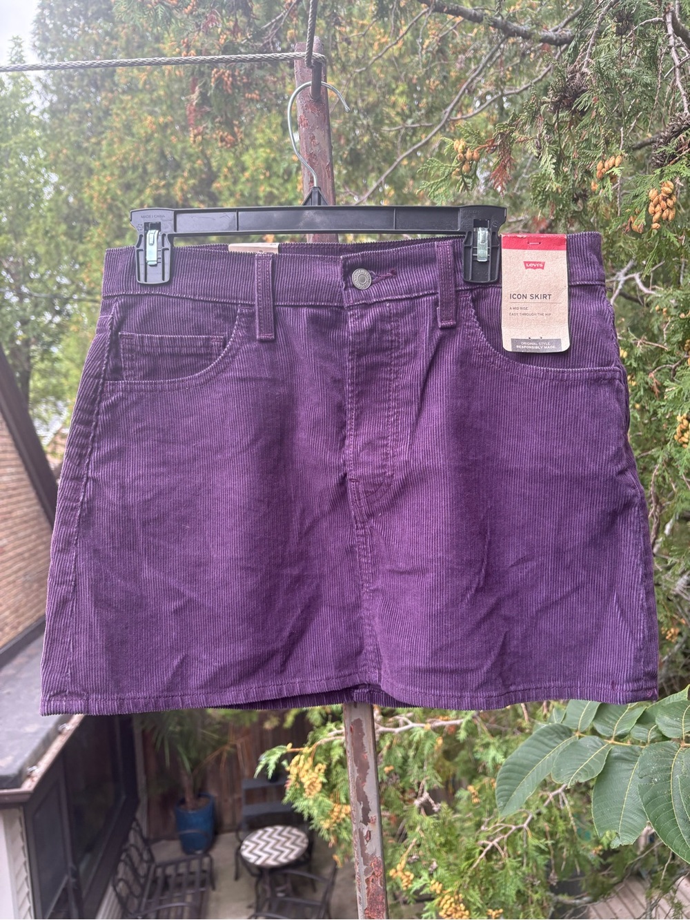 Levi's Deep Purple Corduroy Mini Skirt Size 28 (6) NWT